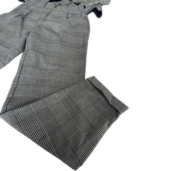 Bershka Gray Houndstooth Plaid Trouser Pants – Size Small – Tailored Suit Pants - Picture 9 of 12